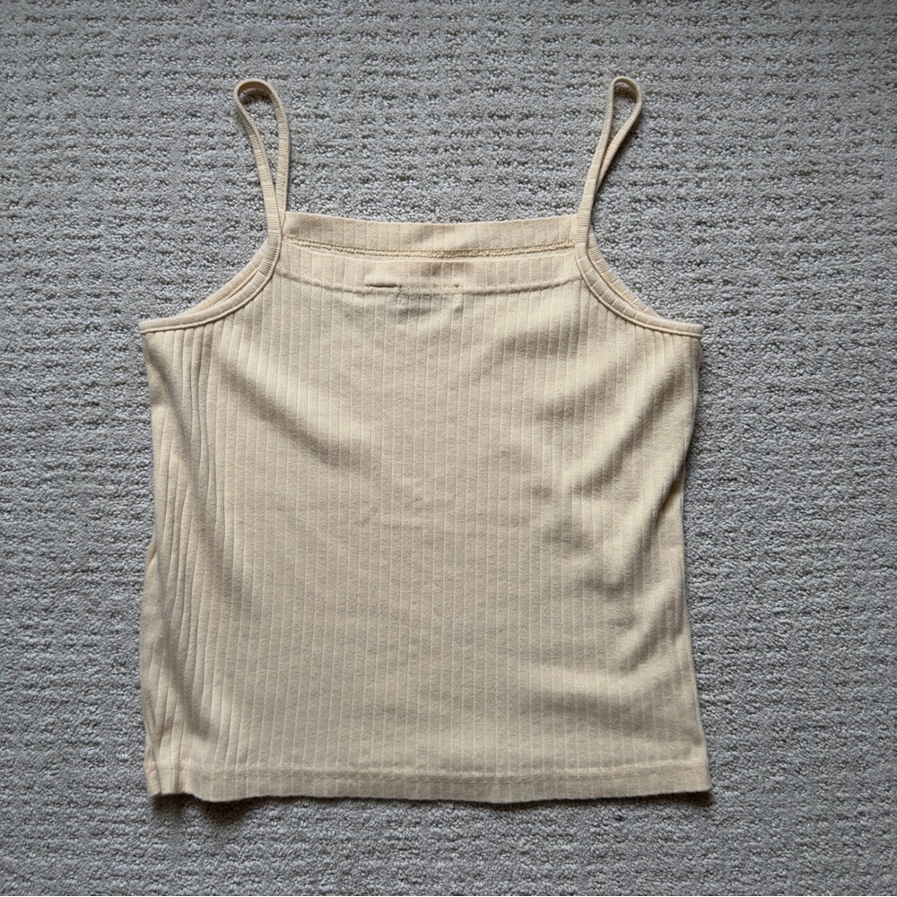 Vintage 90's Butter Yellow Straight Neck Tank - Picture 2 of 2